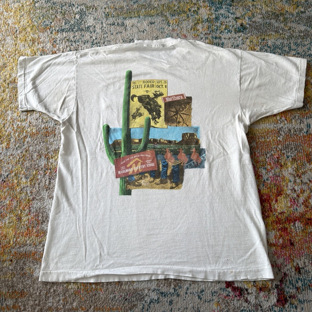VINTAGE 90s Marlboro Country Store Rodeo T-Shirt XL Single Stitch